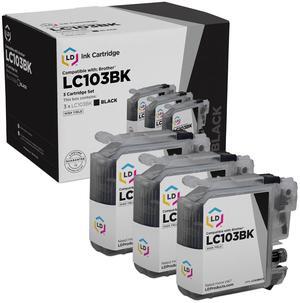 LD Products Compatible Ink Cartridge Replacement for Brother LC103 LC103BK High Yield (Black, 3-Pack)
