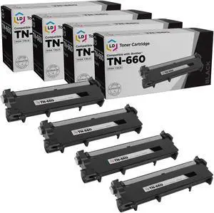 LD Products Compatible Toner Cartridge Replacement for Brother TN660 High Yield (Black, 4-Pack)