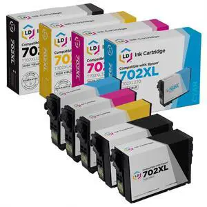 LD Products Remanufactured Ink Cartridge Replacements for Epson 702 High Yield 702xl Ink Cartridges
