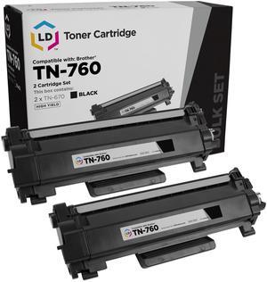 LD Products Compatible Toner Cartridge Replacement for Brother TN760 TN-760 TN 760 TN730 TN-730 (Black, 2-Pack) DCP-L2550DW, HL-L2325DW, HL-L2370DW, HL-L2390DW, HL-L2395DW, MFC-L2717DW, MFC-L2730DW