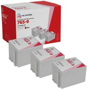 LD Products Compatible Ink Cartridge Replacement for Pitney Bowes 765-9 (Red, 3-Pack)