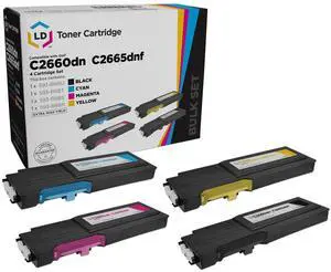 LD Products Compatible Toner Cartridge Replacements for Dell C2660dn C2665dnf Extra High Yield (Black, Cyan, Magenta, Yellow, 4-Pack) LD Products Compatible Toner Cartridge Replacements for Dell C2660dn C2665dnf Extra High Yield (Black, Cyan, Magenta, Yellow, 4-Pack)