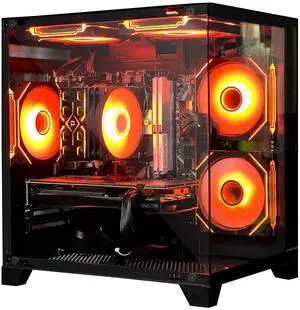 HZG Gaming Desktop Computer PC,AMD Ryzen 5 5600X,GeForce RTX 4060, 32GB RAM and 1TB NVMe M.2 SSD, WiFi6E, ARGB Fan, Prebuilt Gaming PC Tower