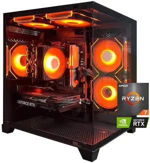 HZG Gaming Desktop Computer PC,AMD Ryzen 7 5700X,RTX 5060 8G  32GB RAM and 1TB NVMe M.2 SSD, WiFi6E, ARGB Fan, Prebuilt Gaming PC Tower
