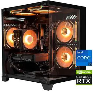 HZG Gaming Desktop Computer PC,Intel Core i5-13400F GeForce RTX 5060 8G 32GB RAM and 1TB NVMe M.2 SSD, WiFi6E, ARGB Fan, Prebuilt Gaming PC Tower