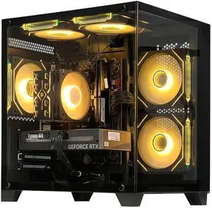 HZG Gaming Desktop Computer PC,AMD Ryzen 7 5700X,RTX 5060 8G  32GB RAM and 1TB NVMe M.2 SSD, WiFi6E, ARGB Fan, Prebuilt Gaming PC Tower