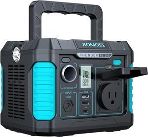 ROMOSS Portable Power Station 500 Watts, Lithium Battery, Solar Power, Pure Sine Wave AC Outlet, PD60W USB C, Portable Power Supply for Home, Camping, Outdoor or Backup Generator