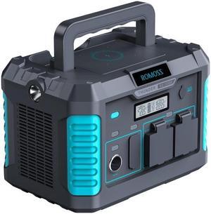 ROMOSS Portable Power Station 1000 Watts, Lithium Battery, Solar Power, Pure Sine Wave AC Outlet, PD60W USB C, Portable Power Supply for Home, Camping, Outdoor or Backup GeneratorWatts)