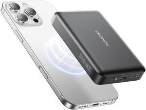 ROMOSS Magsafe Portable Charger, 10000mAh Battery Pack, Magnetic Wireless Power Bank for iPhone 16/15/14/13/12 Series, Fast Charging, Compact Portable Battery Pack for Travel