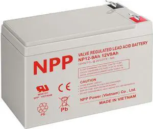 NPP 12V 9Ah Rechargeable AGM SLA Battery with F2 Terminals for APC UPS, Razor E200 / E200s / E225 / E300, Cyberpower Backup System, Electric Scooter, Rid Toy