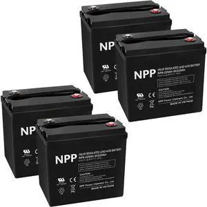NP6-225Ah (4 Pcs) AGM Battery w/ T16A Terminal - Replace V6-225 Lead-Acid for Golf Cart, Pallet Jack, Solar, RV, Marine, Trolling Motor, Wheelchair, Camping