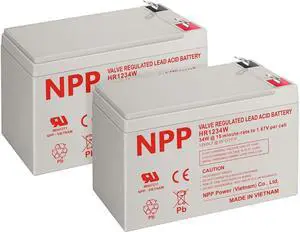 NPP High Rate FR HR1234W (F2, 2Pcs) 204Watts High Rate Battery Replace 12V 9Ah 12V 34Watts/Cell AGM Sealed Lead Acid Rechargeable Battery for APC Back-UPS Flame Retardant UPS Battery