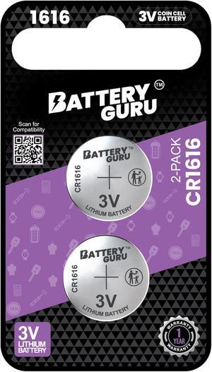 CR1616 3V Car Key Battery Pack of 2