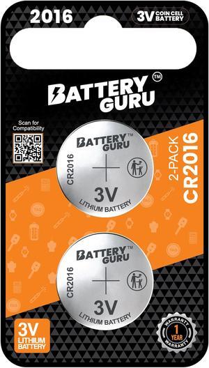 CR2016 3V Car Key Battery Pack of 2