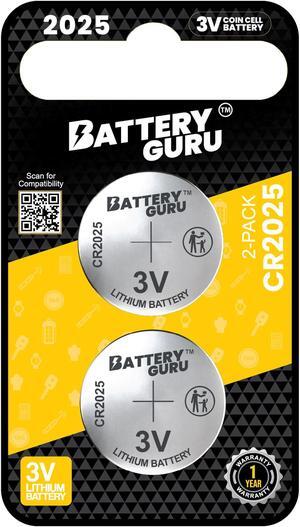 CR2025 3V Car Key Battery Pack of 2