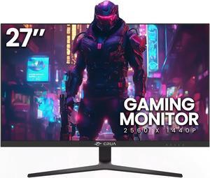 CRUA 27 Inch Gaming Monitor, QHD 1440P 144Hz IPS Computer Monitor, 1ms, 99% sRGB, AMD Freesync, HDMI 2.0 & Displayport 1.4, Low Blue Light, Support Wall Mountable Installs/Tilt Adjustable-Black