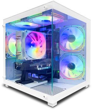 Suevery Gaming PC AMD Ryzen7 5700X 8 cores 3.4GHz UP to 4.60 GHz Processor 32GB DDR4 3200MHz RAM 1T SSD RTX 4060 8G Home 650W WI-FI 6  White