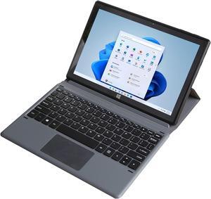 Hongsamde 2 in 1 Windows Tablet PC, 10.1 Inch Windows 11 Pro  Tablet , 12GB RAM 128GB Storage, Intel J4125 CPU, 1280*800 IPS FHD Touchscreen, with Mini HDMI/WiFi/Bluetooth/Keyboard/USB/Dual Cameras
