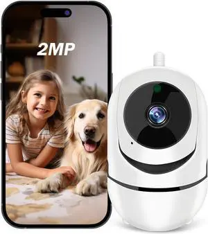 Indoor security camera, 2.4G 1080P high-definition home, with wireless WiFi, 360 ° motion detection, two-way audio
