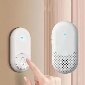 1 set of wireless music doorbell, home waterproof doorbell with a range of 1000 feet, 4 volume levels, 38 doorbell tones (classic doorbell kit: 1 button and 1 receiver)