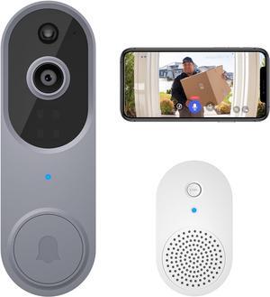 Wireless Doorbell Camera with Chime, Video Doorbell Security Camera with Batteries for Home