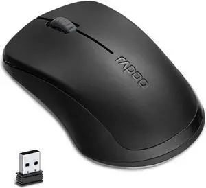 Rapoo 1680 Silent Wireless Mouse, 2.4GHz Cordless Mouse with USB Receiver, 1K DPI, 3 Buttons Computer Mouse with 12M Battery Life, Ambidextrous Computer Mice for PC/Tablet/Laptop