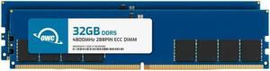 OWC 64GB (2x32GB) DDR5 4800 PC5-38400 CL40 2Rx8 288-pin 1.1V ECC Unbuffered UDIMM Memory RAM Module Upgrade Kit for Select Workstations or Servers