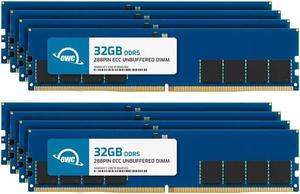 OWC 256GB (8x32GB) DDR5 4800 PC5-38400 CL40 2Rx8 288-pin 1.1V ECC Unbuffered UDIMM Memory RAM Module Upgrade Kit for Select Workstations or Servers