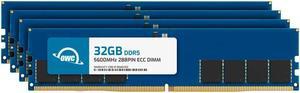 OWC 128GB (4x32GB) DDR5 5600 PC5-44800 CL46 2Rx8 288-pin 1.1V ECC Unbuffered UDIMM Memory RAM Module Upgrade Kit for Select Workstations or Servers