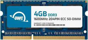 OWC 4GB DDR3L 1600MHz PC3L-12800 CL 11 1.35V 204pin ECC Unbuffered SODIMM Memory RAM Compatible with Supermicro MicroBlade 6418A-T5H 6418A-T7H