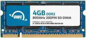 OWC 4GB DDR2 800 PC2-6400 CL6 2Rx8 200-pin 1.8V Non-ECC SODIMM Memory RAM Module Upgrade for Select Laptops or All-in-One Systems