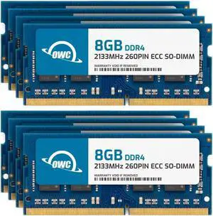 OWC 64GB (8x8GB) DDR4 2133MHZ PC4-17000 CL15 1RX8 ECC Unbuffered SODIMM 1.2V 260-pin Memory RAM