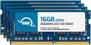 OWC 64GB (4x16GB) Compatible with Synology D4ECSO-2666-16G, D4ES01-16G | DDR4 2666MHz PC4-21300 ECC Unbuffered SODIMM 2Rx8 1.2V Memory Upgrade for NAS DiskStation, RackStation, FlashStation, & NVR DVA