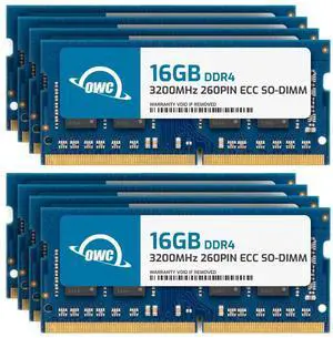 OWC 128GB (8x16GB) DDR4 3200MHz PC4-25600 CL22 1RX8 ECC Unbuffered SODIMM 1.2V 260-pin