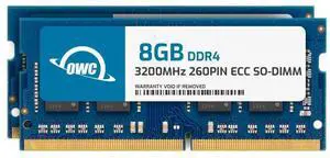 OWC 16GB (2x8GB) DDR4 3200MHz PC4-25600 CL22 1RX8 ECC Unbuffered SODIMM 1.2V 260-pin Memory RAM