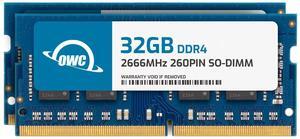 OWC 64GB (2x32GB) DDR4 2666MHz PC4-21300 CL19 2RX8 Non-ECC SODIMM 1.2V 260-pin Laptop Notebook Memory RAM Upgrade Module