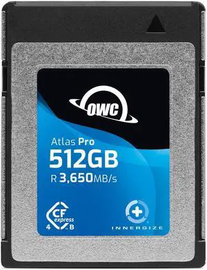 OWC 512GB Atlas Pro High-Performance CFexpress 4.0 Type B Memory Card, Professional Grade, up to 3000MB/s Write,3650MB/s Read, Capture up to 6K high bitrate Video