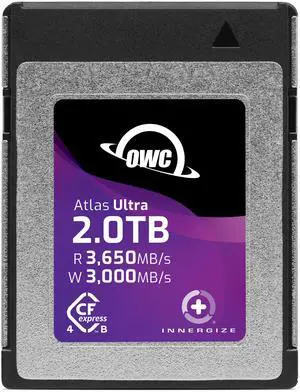 OWC Atlas Ultra 2.0TB High-Performance CFexpress 4.0 Type B Memory Card, up to 3650MB/s Read, for Pro Video and Photo