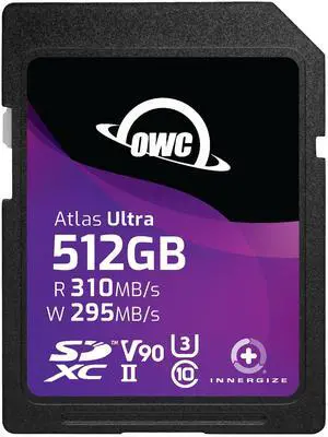 OWC Atlas Ultra 512GB SDXC UHS-II V90 Media Card