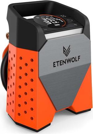 ETENWOLF ZEPHYR S3 Tire Inflator Portable Air Compressor, 1 Min Fast Inflation and 100% Duty Cycle, 160 PSI Air Pump for Cars, SUVs, Bikes, Balls (Vivid Orange)