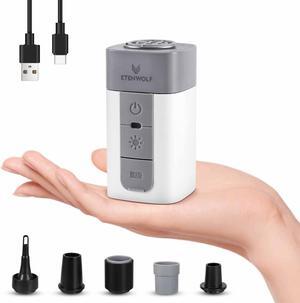 ETENWOLF AIR 2 PRO Air Pump for Inflatables with 3200 mAh Battery, 2X Faster Inflation & Deflation, 4.5 kPa Mini Electric Air Pump for Air Mattresses, Pool Floats, Vacuum Storage Bags (White)
