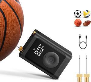 ETENWOLF Electric Ball Pump Inflation & Deflation 2-17 PSI, Basketball Pump with Precise Pressure Gauge, Rechargeable Air Pump for Balls, Soccer Ball Air Pump P300 Deep Black