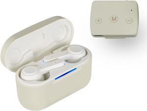 Mimitakara Bluetooth TWS goodHearing T3 OTC Hearing Aid with Microphone Transmitter (White)