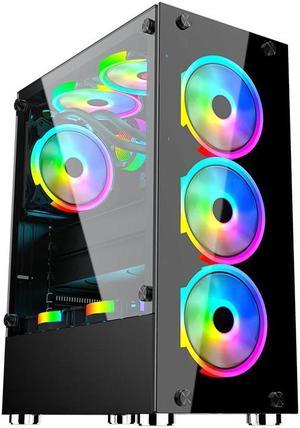 WJCOOLMAN Ni Cai II Panoramic Version 2Side Transparent Glass Gaming Computer Case Support ATX / Micro-ATX Gming Case High-Airflow Design