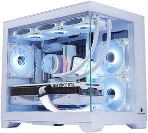 WJCOOLMAN Lone Warrior Upgrade Edition Panoramic Version 2Side Transparent Glass Gaming Computer Case Support 9 Fan Positions 360 AIO Support Micro-ATX Gming Case High-Airflow Design