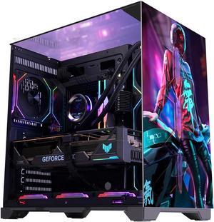 WJCOOLMAN Tian Ji S3 Black Panoramic Version 2Side Transparent Glass Gaming Computer Case support 7 Fan Positions 360 AIO Support ATX/M-ATX/ITX High-Airflow Design