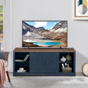 Festivo 70 Inch Extra Wide TV Stand Console W/2 Swing Magnet Doors for TVs up to 80"-Navy