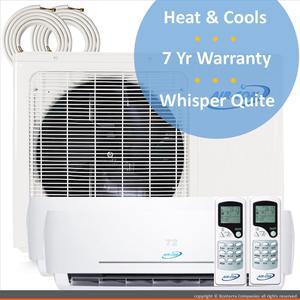 Air-Con Mini Split Air Conditioner Heat Pump Multi 2 Zone 9000 9000 BTU 21 Seer
