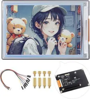 Waveshare 4inch E Ink Spectra 6 (E6) Full Color E-Paper Display, Compatible with Raspberry Pi 5/4B/3B/Zero/Zero W/Zero 2W/Pico/Pico W/Pico WH, Jetson Nano and RDK X3, with HAT+ Standard Driver Board