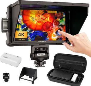 VILTROX DC550 DC-550 DSLR Camera Field Monitor - 5.5-inch Touch Screen Camera Monitor with Sunshade Hood/Battery 3D LUT HDR 4K HDMI in and Out Exposure Focus Assist Waveform Monitor